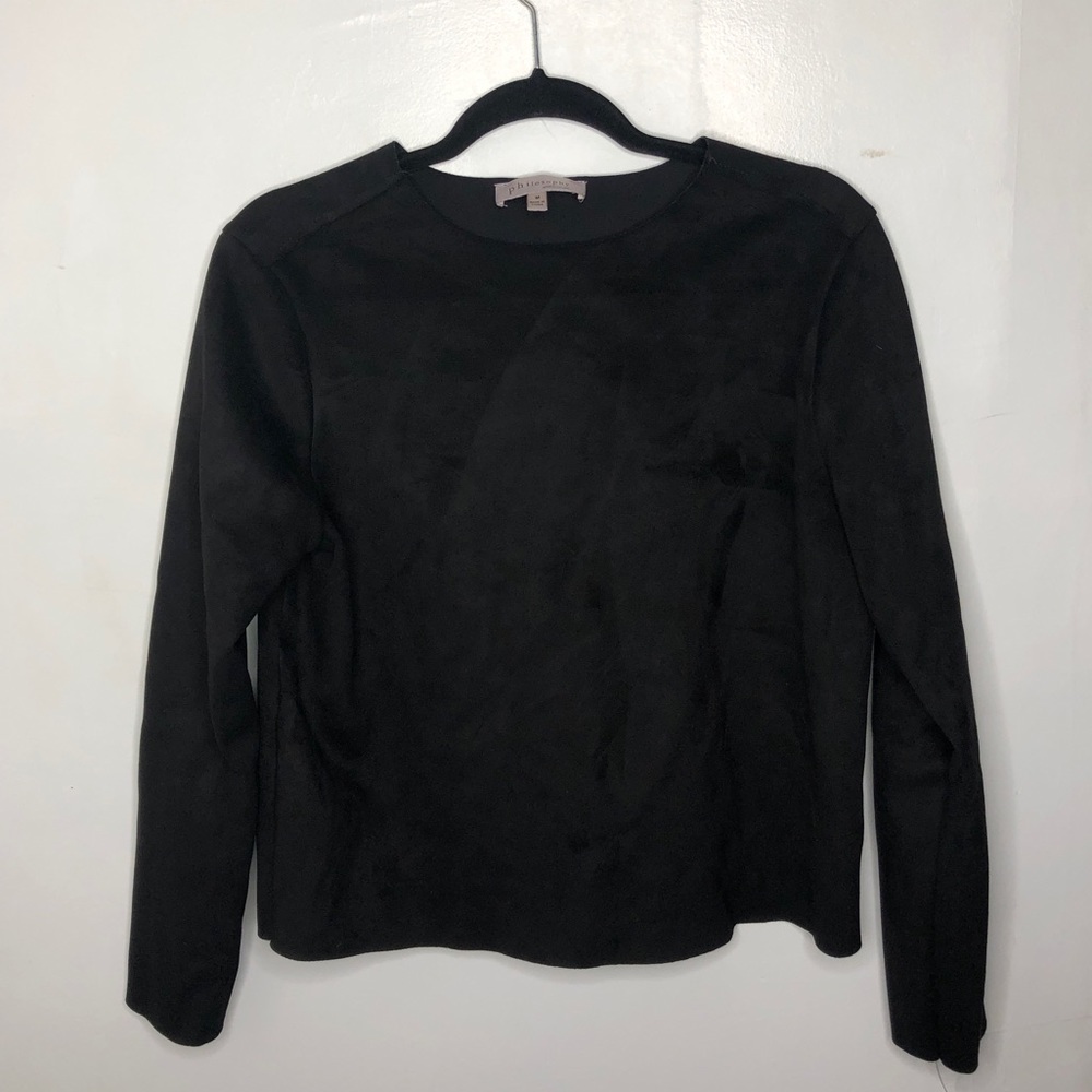 Black philosophy suede shirt